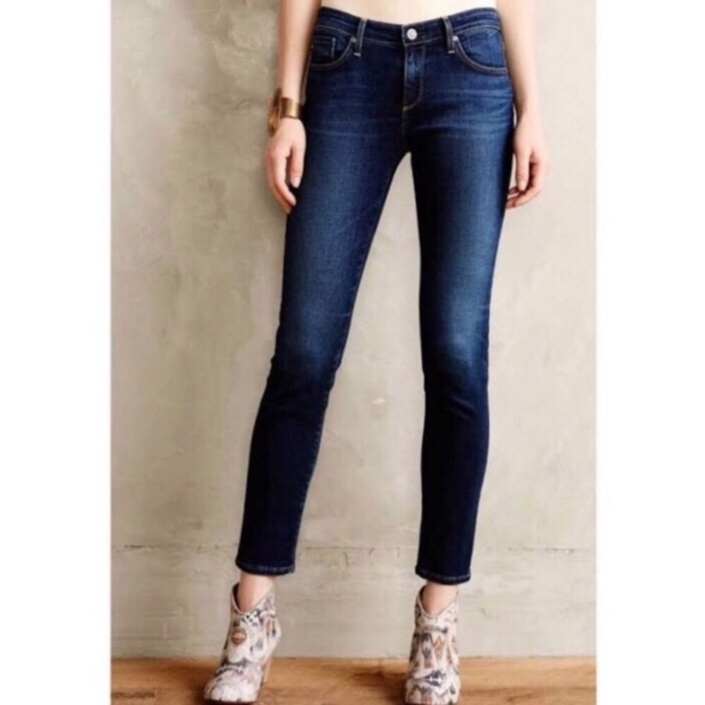 ANTHROPOLOGIE Pilcro Ankle Zip Low Rise Straight Jeans